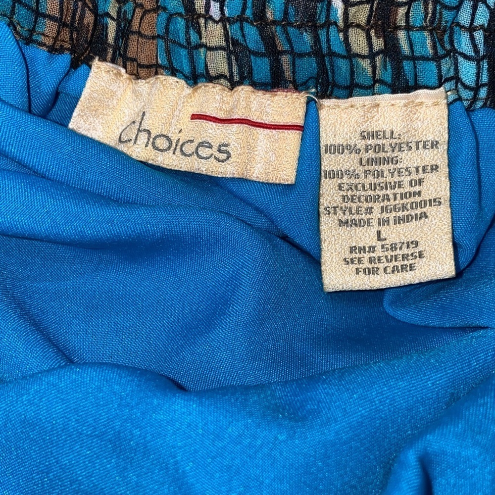 Choices Large Teal,Black,Brown and Cream A Line Skirt. NWT - Picture 9 of 9